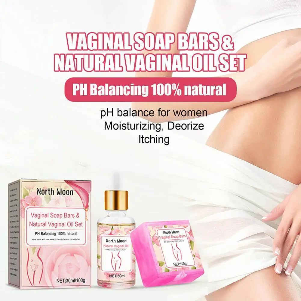 Kit de Higiene Femenina Natural Yoni | Jabón y Aceite Natural para Lavado Vaginal