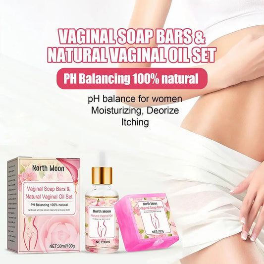 Kit de Higiene Femenina Natural Yoni | Jabón y Aceite Natural para Lavado Vaginal