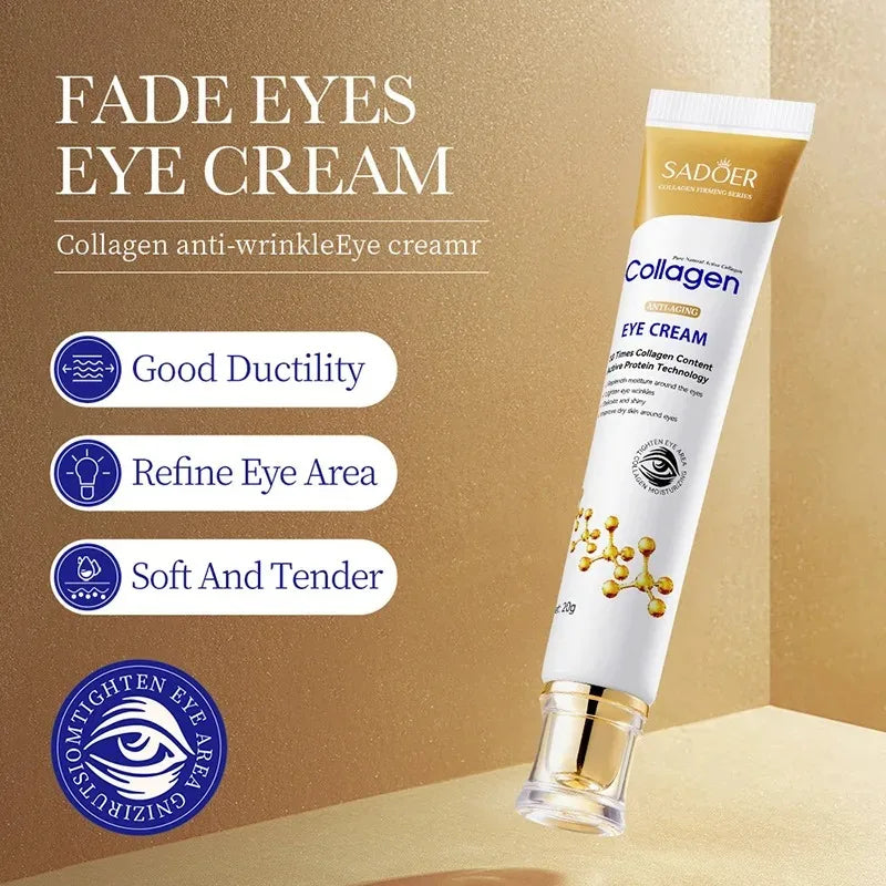 SADOER Collagen Eye Cream – Anti-Dark Circles, Eye Bag Firming, Moisturizing Skin Care for Eyes