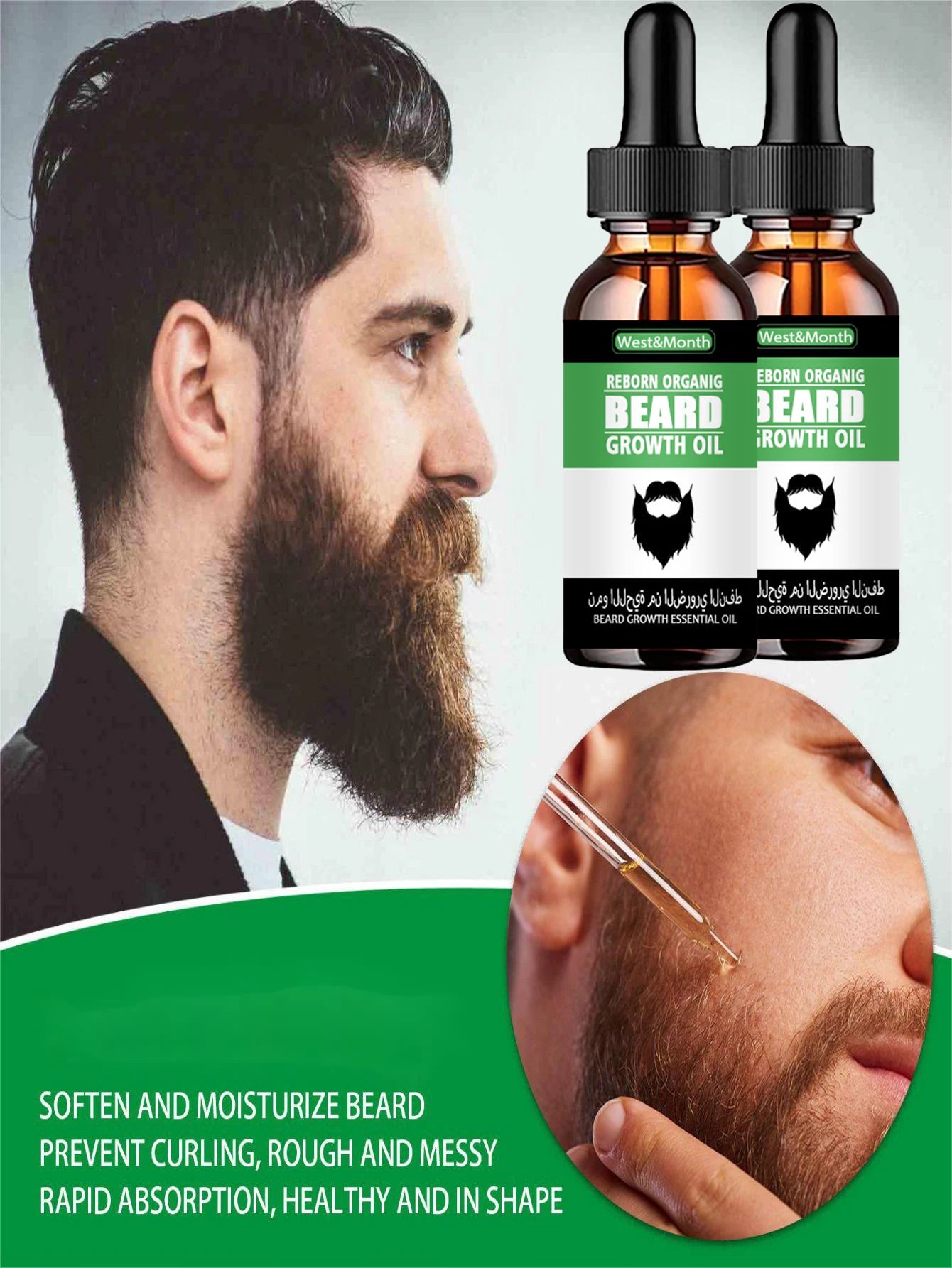 TRSTAY Beard Growth Kit - Beard Growth Oil and Spray