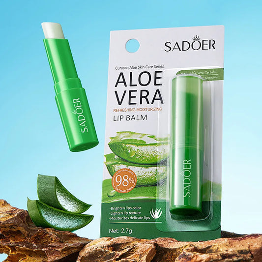 SADOER Lip Balm with Vitamin C, Aloe and Coconut - Moisturizing, Repairing and Nourishing