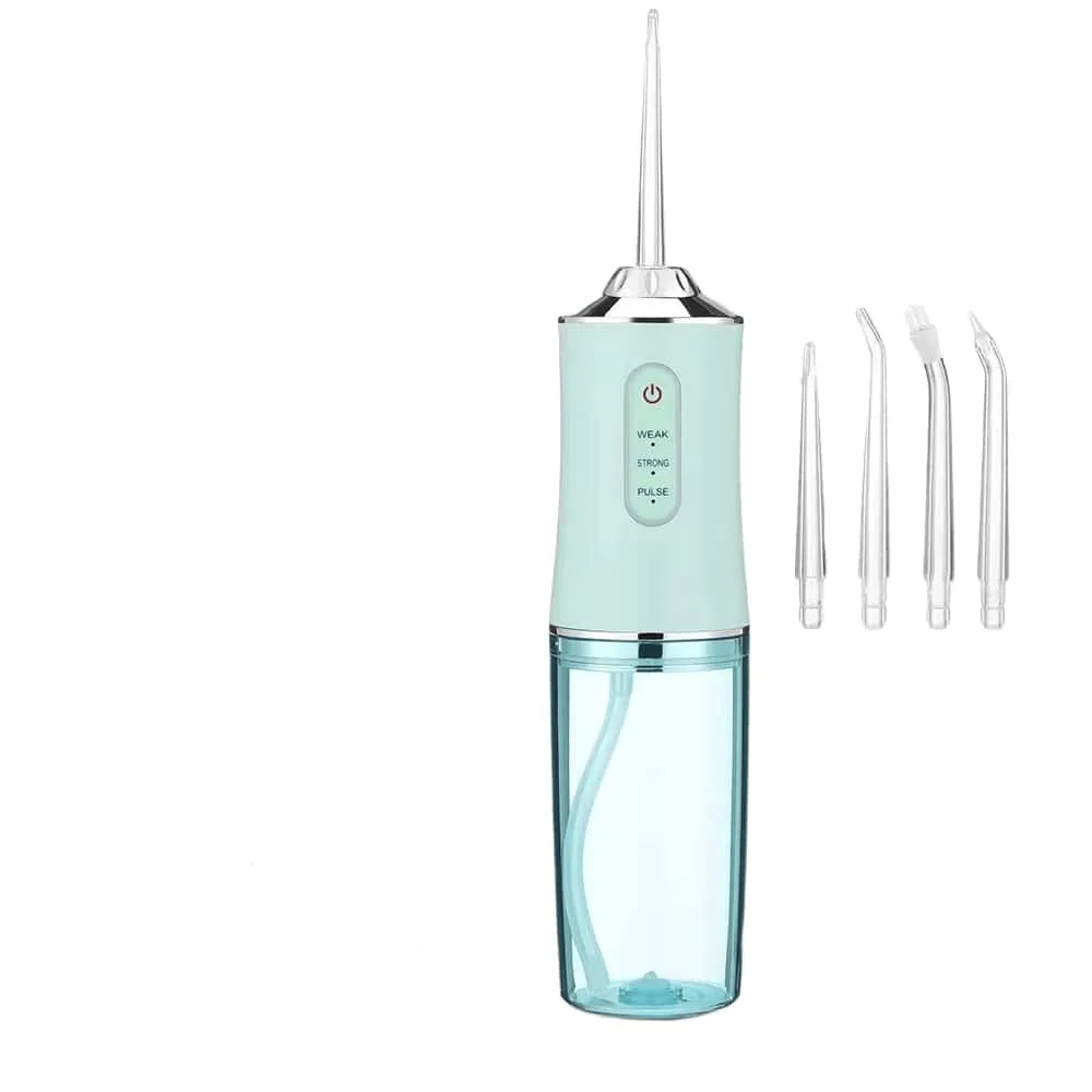 Irrigador Oral USB Recargable – Limpiador de Dientes Portátil con 3 Modos y 4 Boquillas