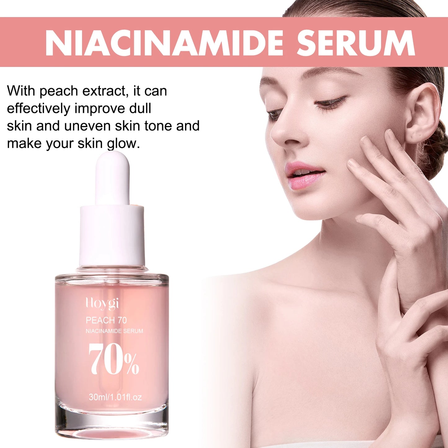 Sérum Facial de Melocotón y Niacinamida 70% – Ilumina y Suaviza la Piel