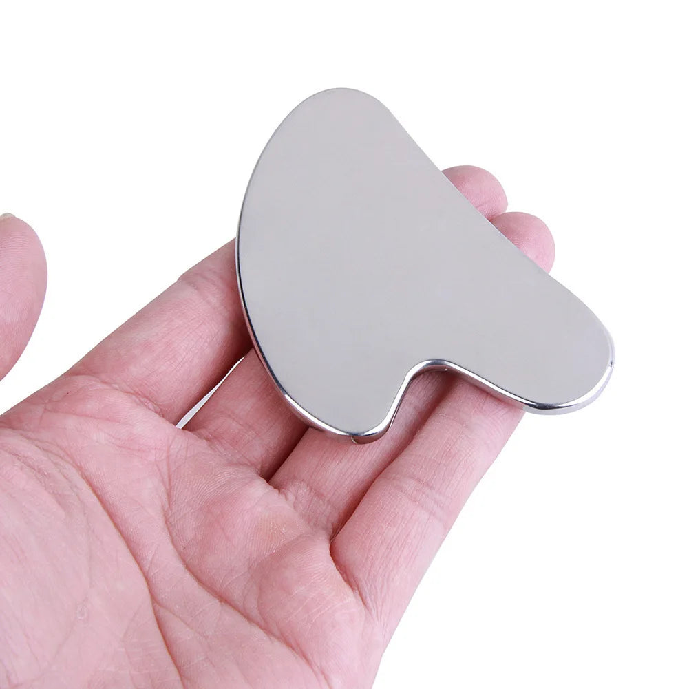 Stainless Steel Gua Sha Massager for Face, Neck and Body – Facial and Body Care Tool