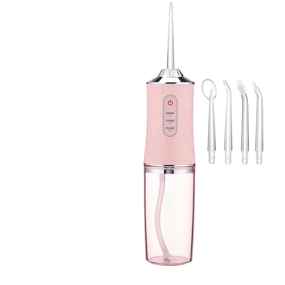 Irrigador Oral USB Recargable – Limpiador de Dientes Portátil con 3 Modos y 4 Boquillas