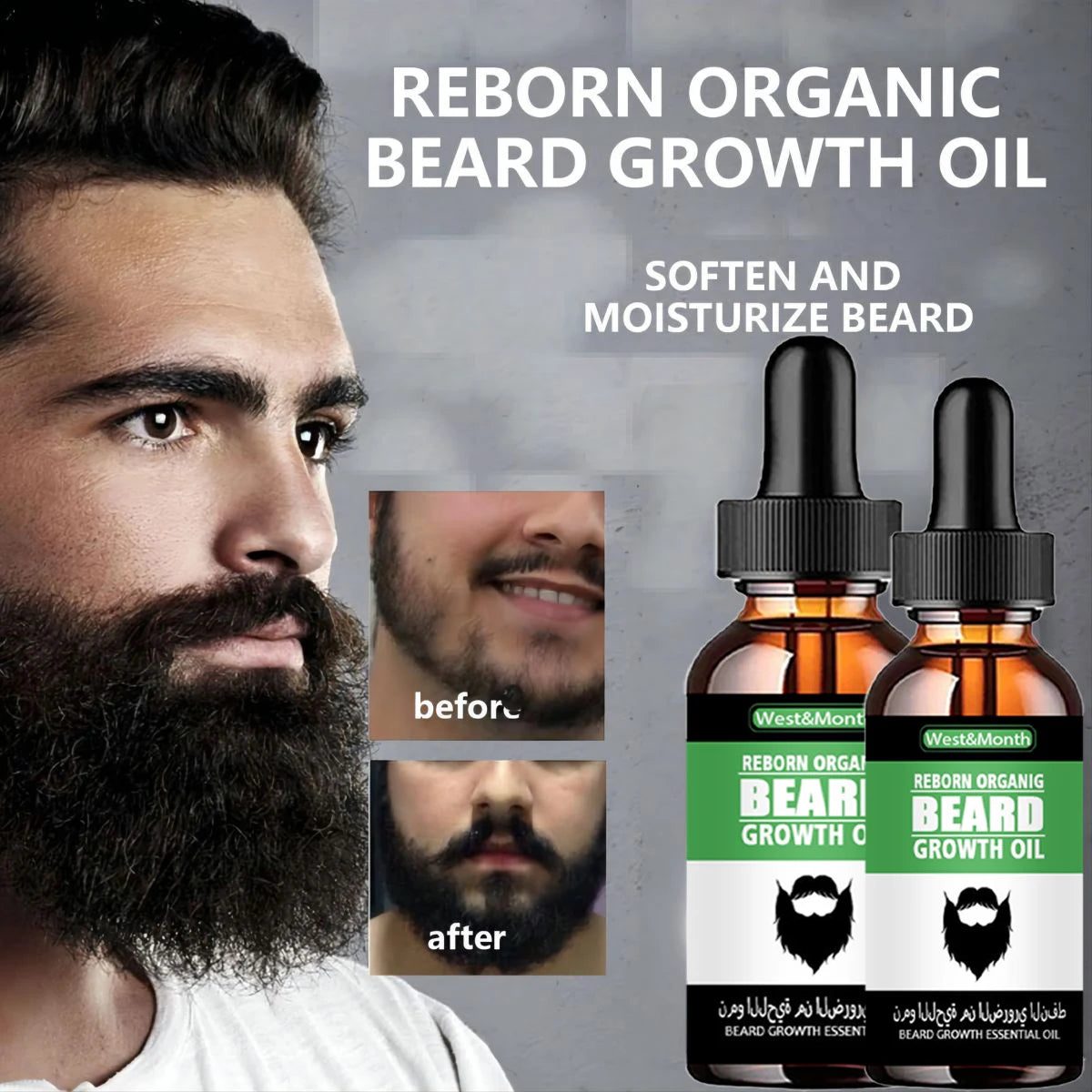 TRSTAY Beard Growth Kit - Beard Growth Oil and Spray