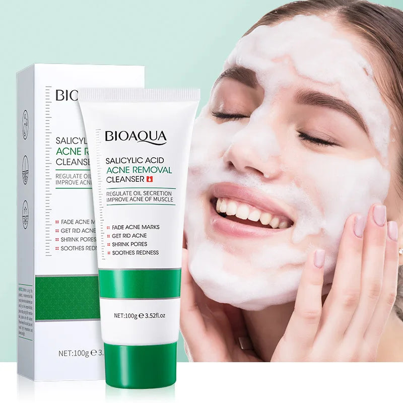 BIOAOUA Salicylic Acid Facial Foam – Deep Cleansing and Acne Treatment