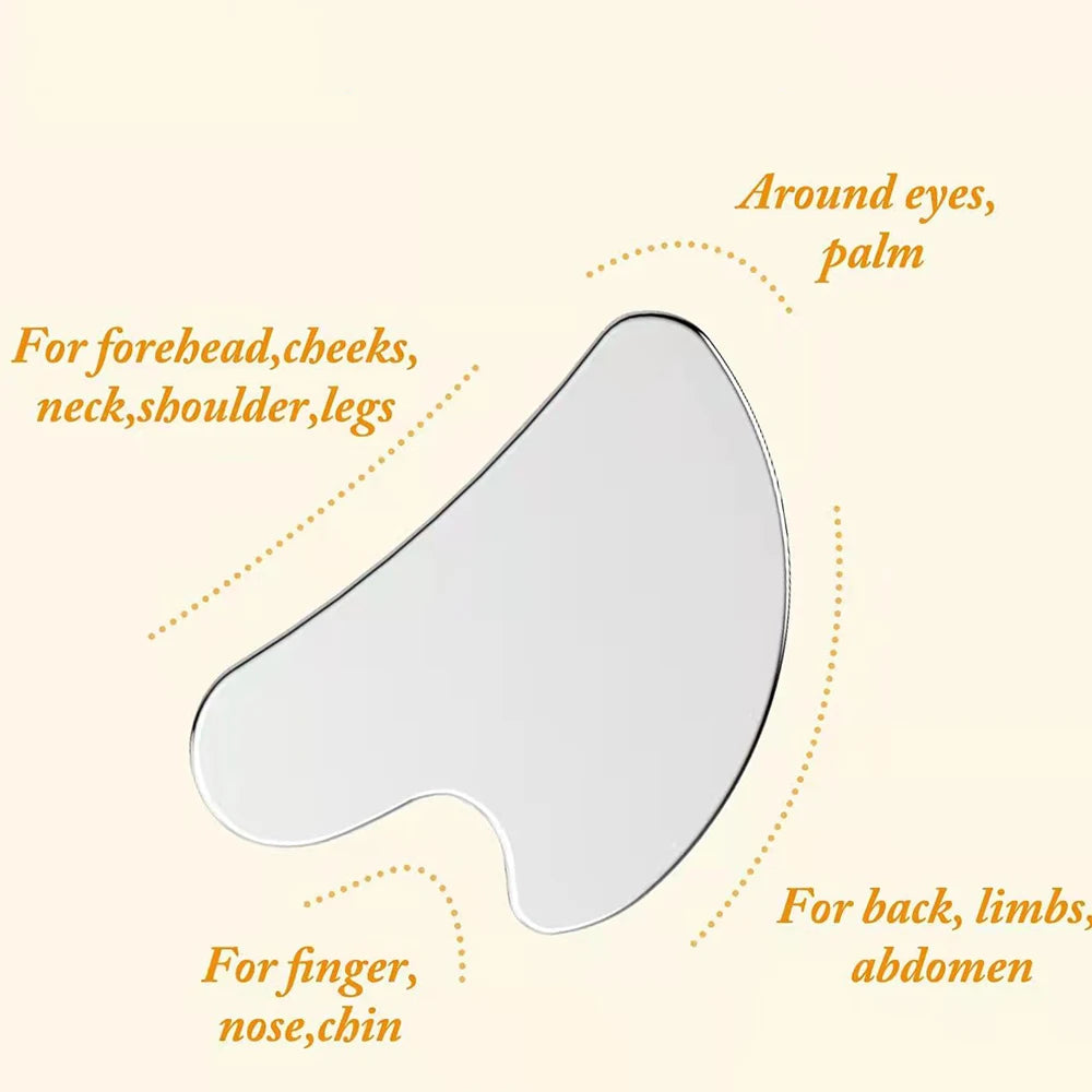 Gua Sha de Acero Inoxidable – Masajeador Facial y Corporal